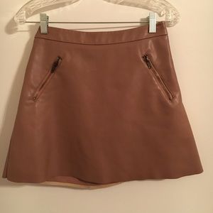 Faux leather brown mini skirt